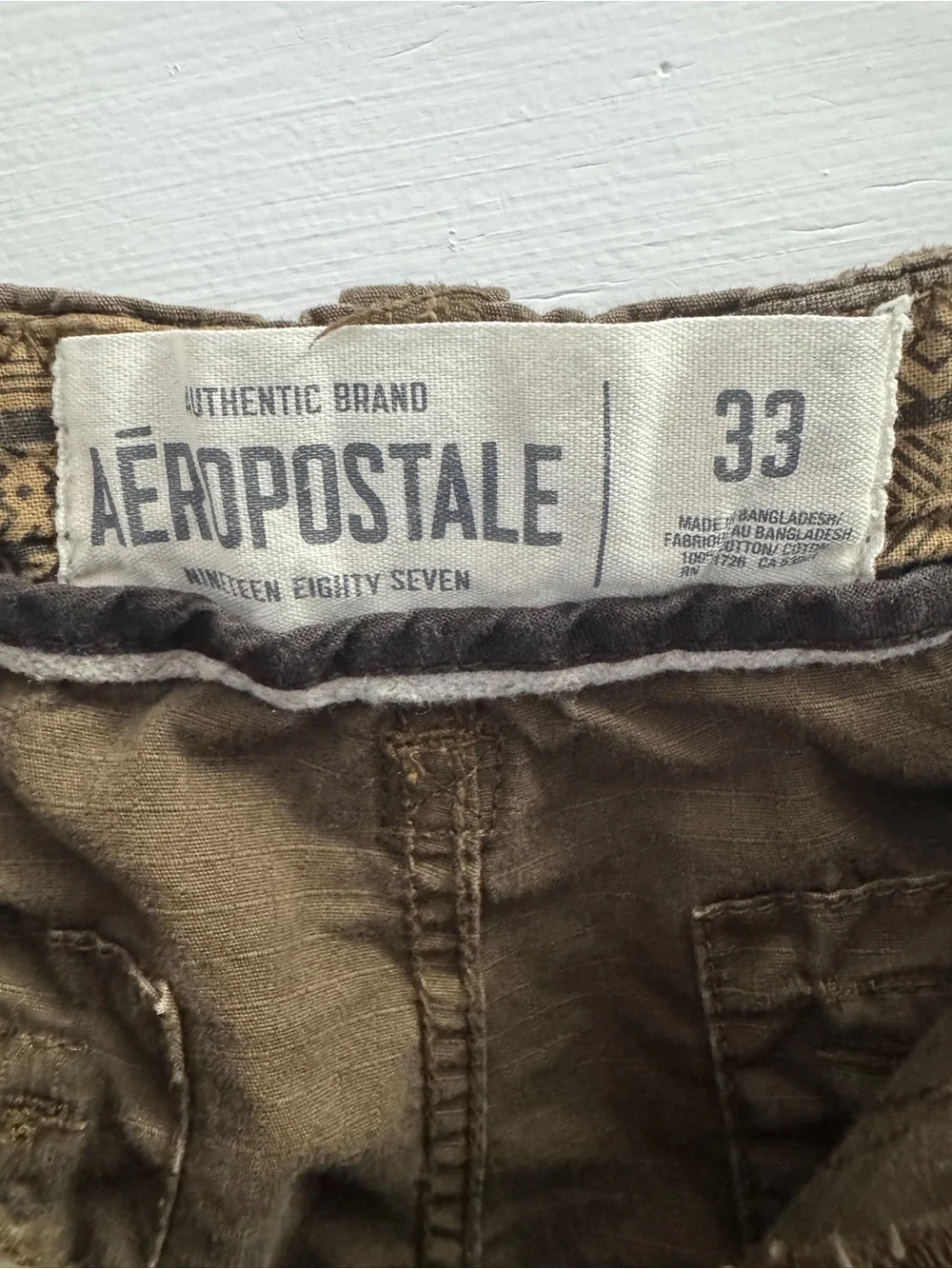 Aeropostale A87 Men’s Brown Ripstop Cargo Shorts NWOT